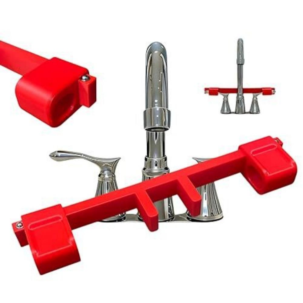 

Double-Handle Universal Faucet Handle Lock Cat Proof Design Faucet Lock Child and Pet Safety червоний