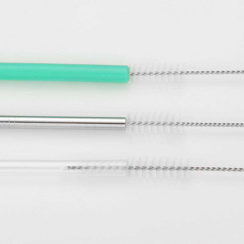 9/18Pcs Stainless Soft Hair Suction Glass Tube Cleaner Brushes Tools Fish Tank Straw Bottle Cleaning Brush Long Straw Brush Tool