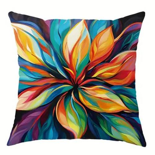 Colorful leaf decorative pillowcase, ultra-soft polyester material living room sofa backrest car pillowcase home decoration