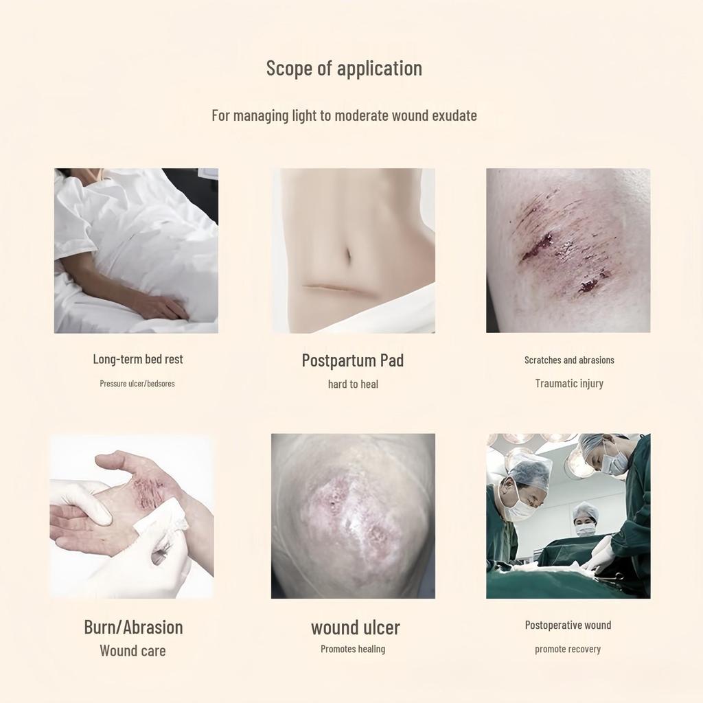 Hydrogel-Pad zur Prävention von Druckgeschwüren bei älteren Menschen – Saugfähiges medizinisches Schaumstoff-Verbandmaterial.