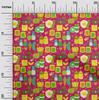 oneOone Cotton Flex Fuschia Pink Fabric Breakfast Sewing Craft Projects Fabric Prints By Yard 40 Inch