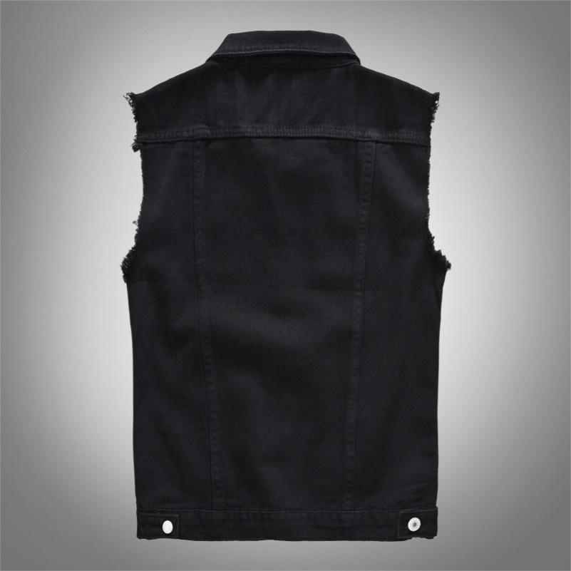 Trendige Herren-Denim-Weste für Frühling, Sommer und Herbst, Schwarze coole Herren-Freizeitweste, Jugend-Taillenweste