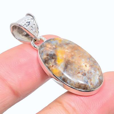 Natural Astrophyllite Gemstone 925 Solid Sterling Silver Gift Pendant 1.65" U7d81
