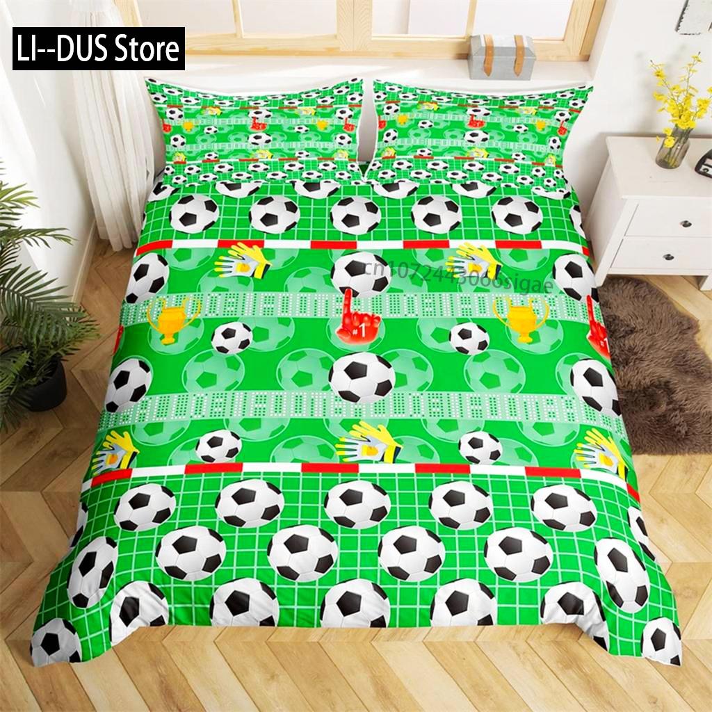 Comforter Boys Or Girl 3D Football Comforter Ball Sport Theme Bedding Set Single Twin For Kids Teens Gift Bedroom