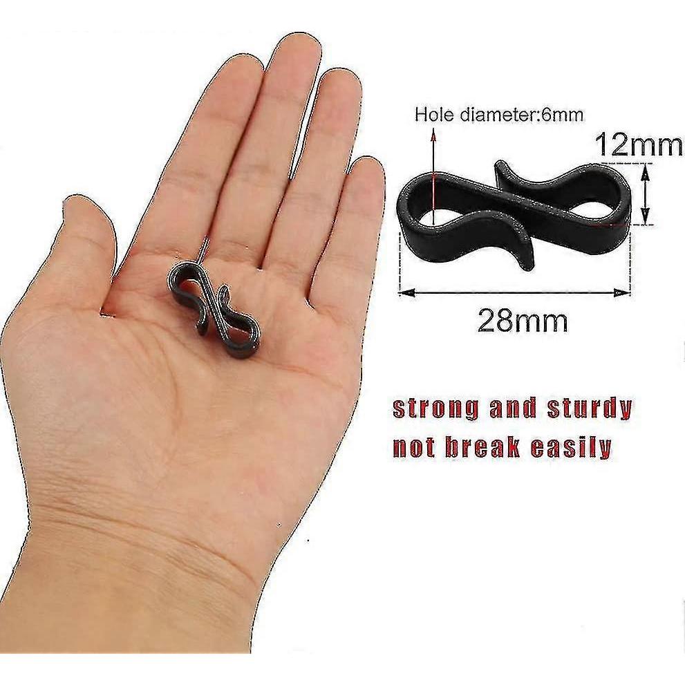 Mini Gutter Hooks, 6 Mm S-shaped Plastic Light Hooks Weatherproof Outdoor Lighting Accessories For Christmas Festival Party Birthday Anniversary (blac