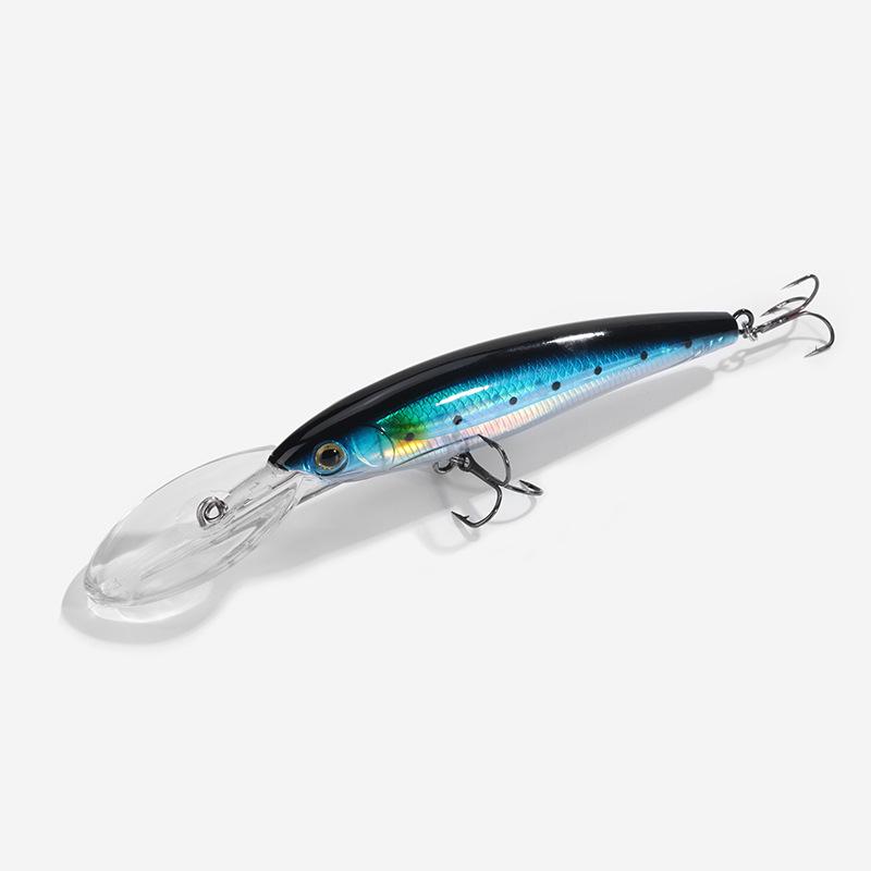Wén Yáo Large Deep-Dive Minnow Fishing Lure, 70g/155mm, Silver Carp & Mackerel Bait with Hook