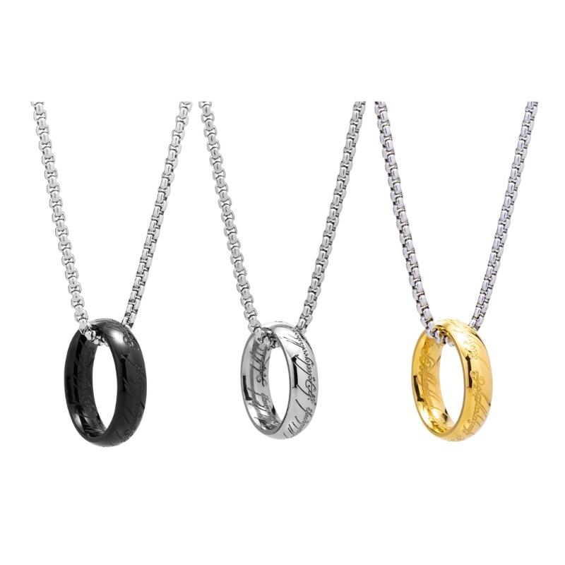 Pánský retro prsten na prst náhrdelník titanová ocel klíční řetízek unisex choker každodenní nošení náhrdelník doplňky