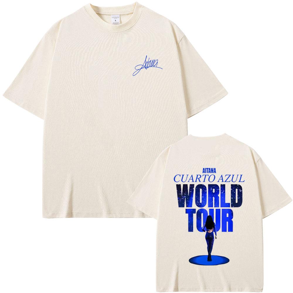 Singer Aitana Graphic T Shirt Fans Gift CUARTO AZUL World Tour 2026 Merch Tshirt Unisex Women Fashion Casual Oversized Tshirts