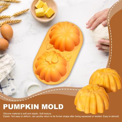 Cake Molds For Baking Silicone Pumpkin Shape Fondant Molds 2-Cavity Easy Demoulding Chocolate Mould For Cake Pudding Jelly
