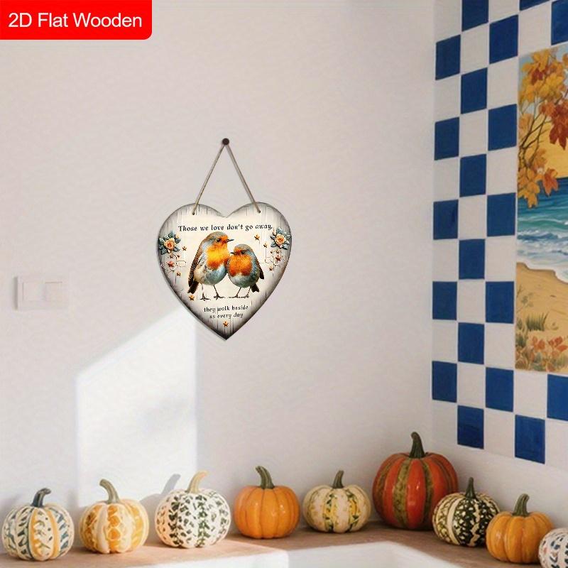 Memorial Wooden Sign with Heart-shaped Design - Unique Figurine Ornaments - Ideal for Front Door, Porch, Wall Decor