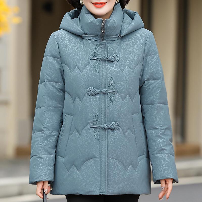 

Зимние короткие пуховики для женщин среднего возраста, винтажные парки больших размеров, элегантные толстые теплые пуховики с капюшоном, женская верхняя одежда 6XL светло-зеленый