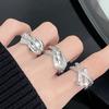 Full Of Diamonds, Zircon Belt, Nails Stacked, Open Ring, Niche Design, Cold Wind, High-End Ring