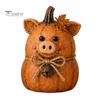 Thanksgiving Home Decor Ornaments Rustic Farmhouse Felt Animal Ornaments, Cute Cow/Pumpkin/Rooster Figurines, Decorative Handmade Animals Hand Painted
