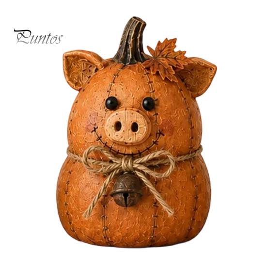 Thanksgiving Home Decor Ornaments Rustic Farmhouse Felt Animal Ornaments, Cute Cow/Pumpkin/Rooster Figurines, Decorative Handmade Animals Hand Painted