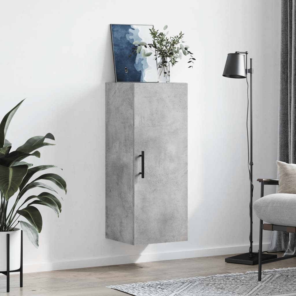 Wall Mounted Cabinet Concrete Grey 34.5 x 34 x 90 cm