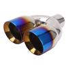 Double Exhaust Tailpipe 2.4in Inlet 4in Outlet 9.6in Length Blue Burnt Beveled Car Exhaust Tip