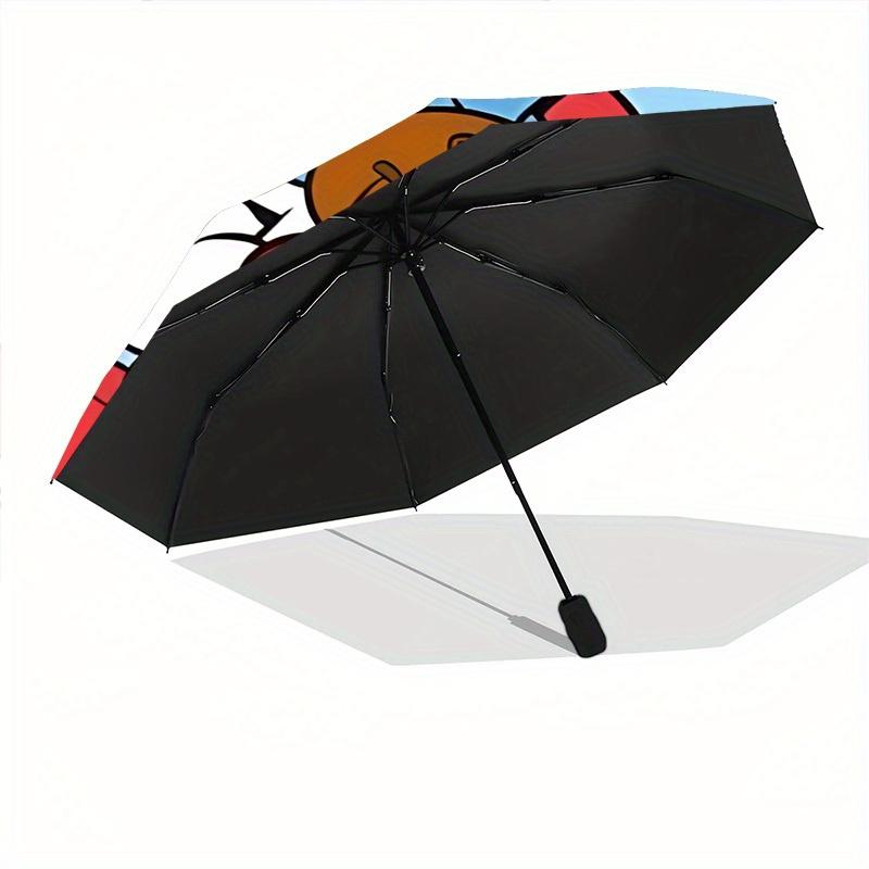 1pc Garfield Home Essential Cute Cartoon Umbrella, Portable Folding Umbrella with Durable Iron Frame 8 Ribs, 076