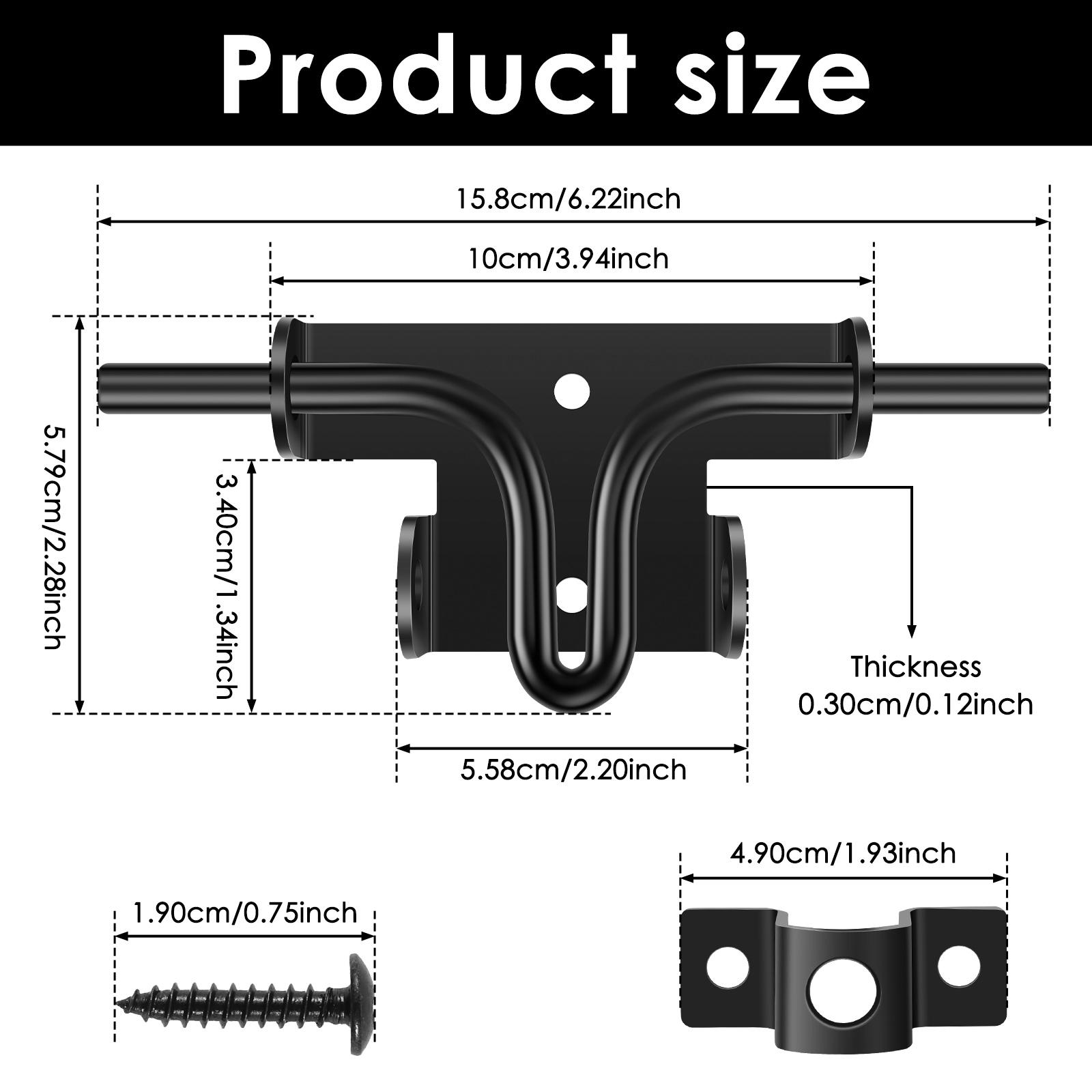 

Slide Bolt Gate Latch Heavy Duty Sliding Lock for Wooden Fence Door Lock With Padlock Hole for Door Black Bolt Gate Lock 1pc