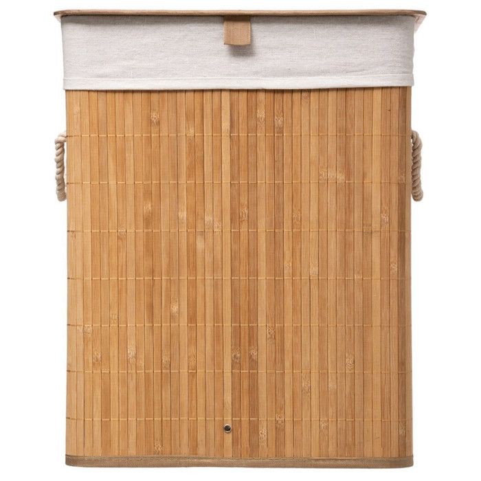 Bamboo or Black Laundry Basket 60 Liters Atmosphéra - Bamboo