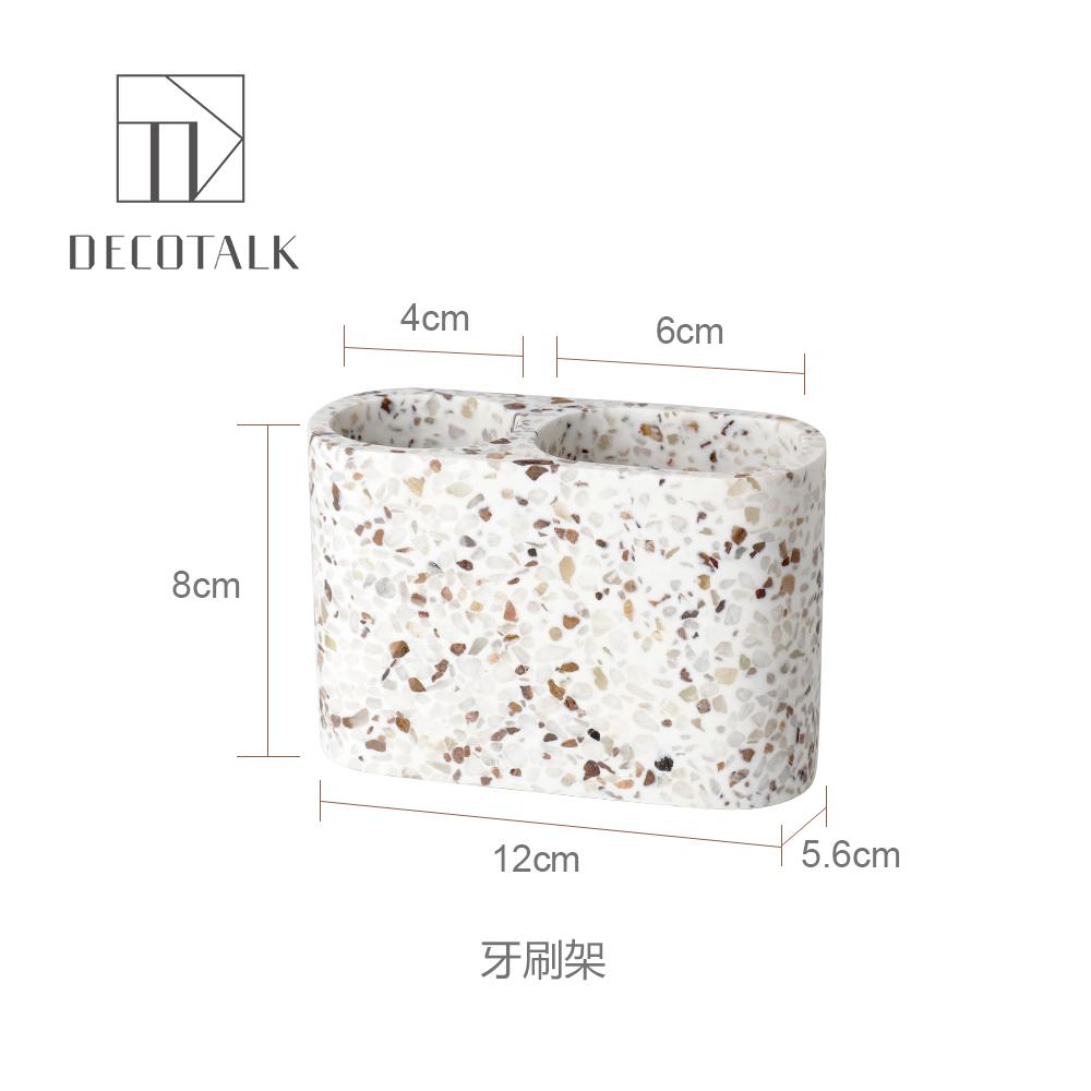 1pc Terrazzo Bathroom Toiletries Toothbrush Cup Soap Dish Lotion Bottle Storage Tray Toothbrush Holder Bathroom Accessories