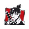 And Eyecatching Black White Cartoon Character Brooch Unique Anime Alloy Pin For Fashion Lovers