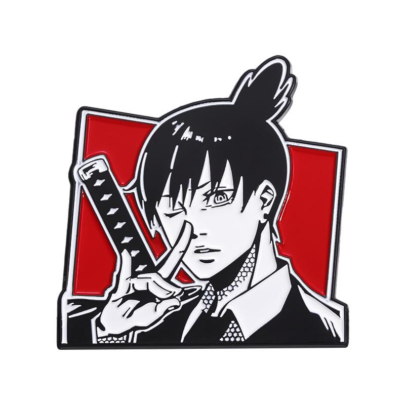 And Eyecatching Black White Cartoon Character Brooch Unique Anime Alloy Pin For Fashion Lovers