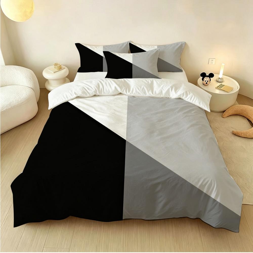 New Design Geometric Duvet Cover For Kids Comforter Cover Set Twin Size Strip Lines Bedding Set With Case 4Pcs Bedroom Decor