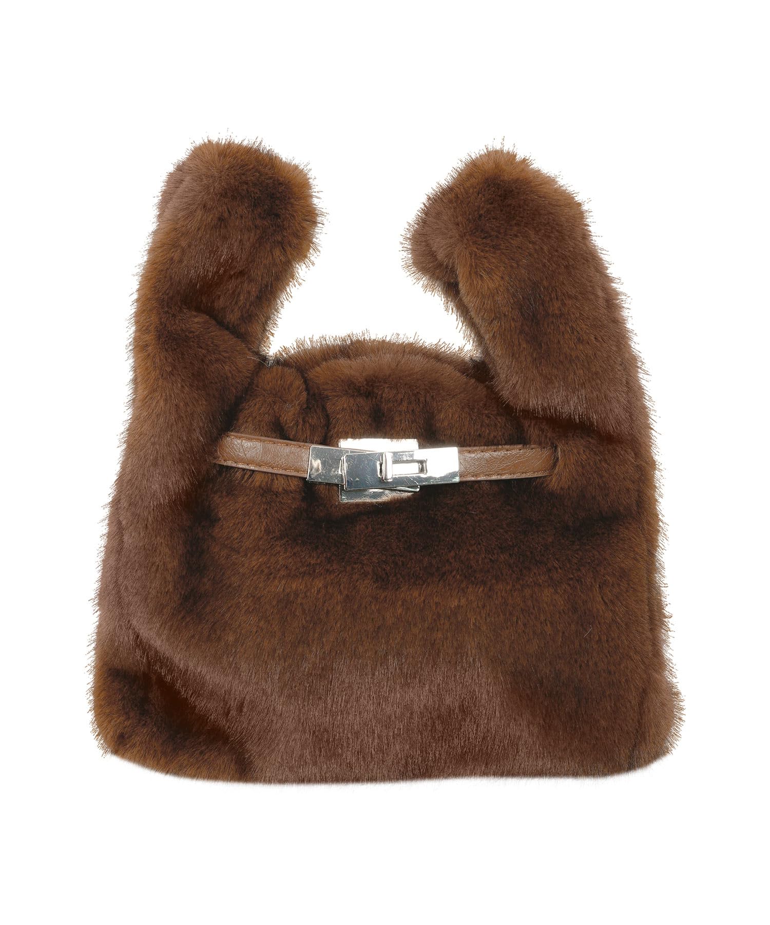 Сумка-мешок из искусственного меха Kobe Lettuce, Женская, Осень-Зима, Сумка через плечо 2-в-1, Мини-сумка из эко-меха, Пушистая, Зимняя сумка, Сумка-кроссбоди, [B1663], Один размер, Коричневый