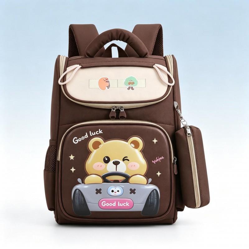 Kids 15 Inch Cartoon Backpack School Lightweight Waterproof Reflective Safety Design Oxford Fabric Adjustable Padded