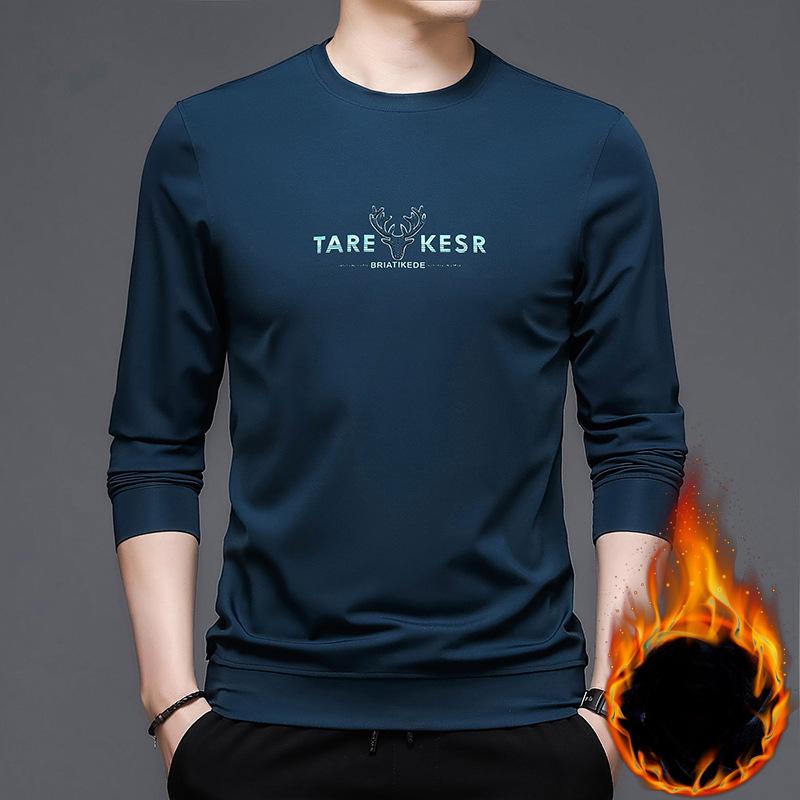 Зимняя новая мужская бархатная толстовка с круглым вырезом — фото 3