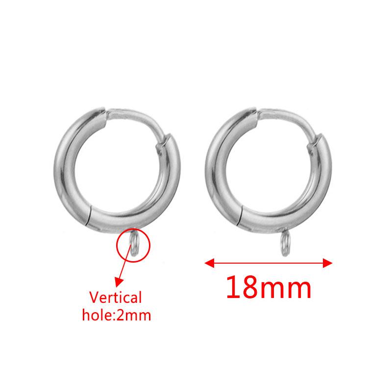 10pcs Gold Stainless Steel Hoop Earrings Hooks Round Earring Post for Women DIY Earrings Making Supplies Jewelry Accessories
