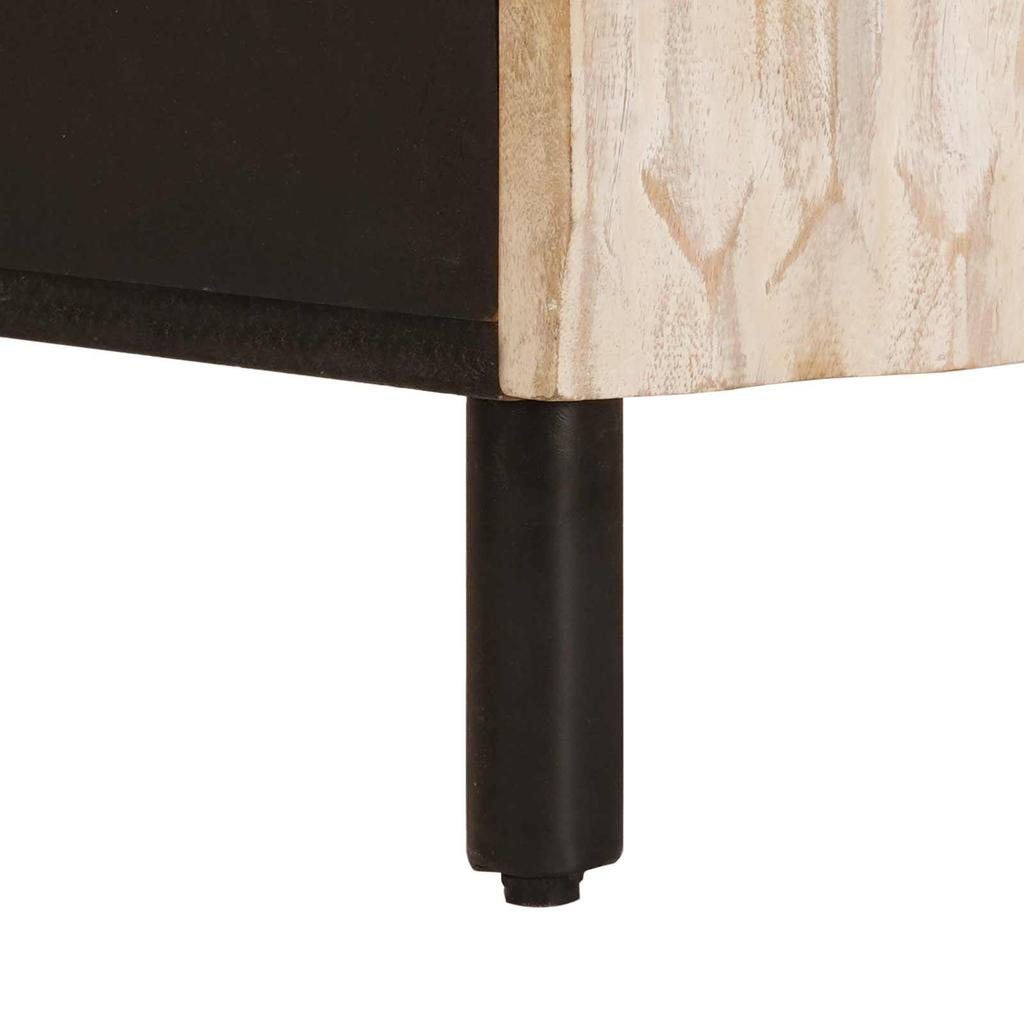 White Nightstand with Drawers 50 x 33 x 60 cm Solid Mango Wood