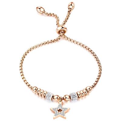 Bracelet with a Crystal Star Pendant and Adjustable Slider for Women Elegant Bracelet Friendship and Valentine Gift
