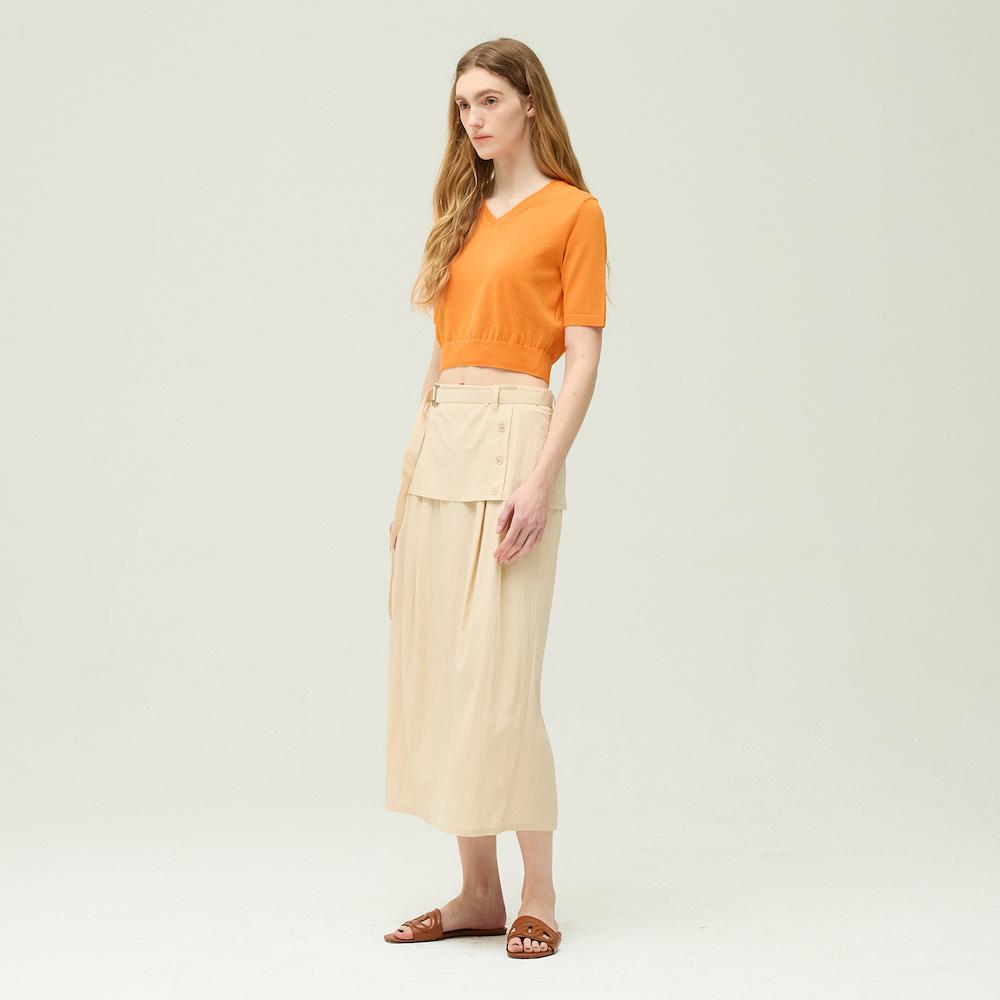 Ibiem Layered Wrap Detail Long Skirt Emq4Wsk060