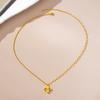 Luxury Pure Gold Real Gold Women's Lucky Flower Flower Clavicle Chain