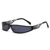 Y2K Punk One-Piece Sunglasses for Men & Women - Trendy European & American Style with Hollow Carved Temples