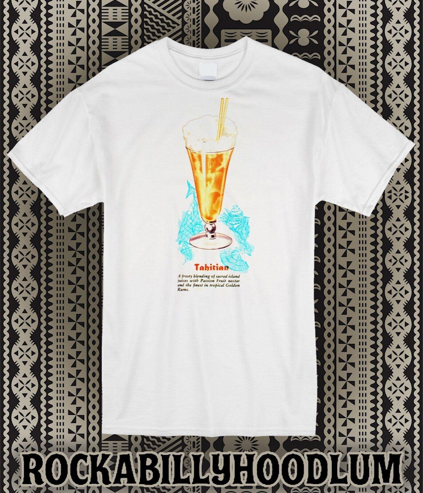 Retro Tiki Tee T Shirt Rum Mug Restaurant Bar Cocktail Drink Tahitian S разноцветный