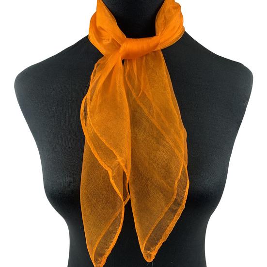 

2 шт. женский платок гладкий атласный прозрачный однотонный сетчатый тонкий регулируемый декоративный легкий мягкий Аквамен танец кадриль стюардесса оранжевый