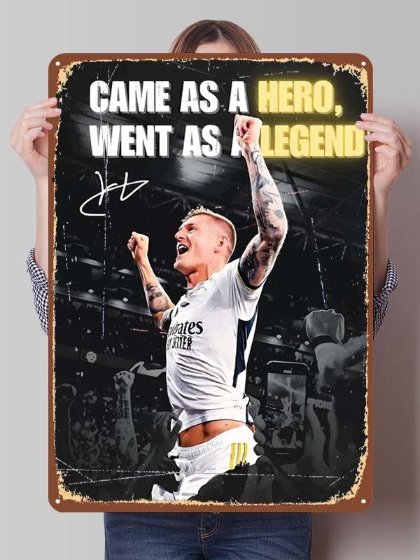 Toni Kroos Posters Football Player Sign Gamer Room Decoration Custom Metal Tin Signs for Room Wall Art Decoration Bathroom Decor