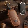 Leather Car Fob Key Case Cover Protector for Bmw Mini Countryman Cooper One 2023 2024 Remote Accessories Holder Shell Keychain H11