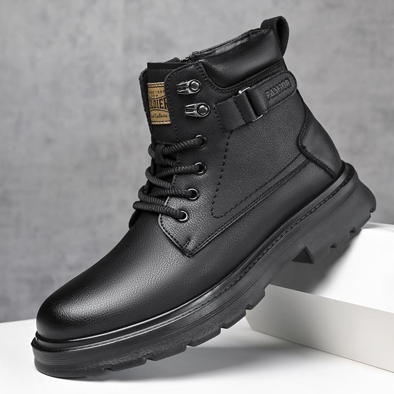 

Роскошный бренд Базовые ботинки Винтажные Базовые Мужские Повседневные Уличные Обувь Высокого Качества Деловая Обувь Новые Кожаные Мужские Базовые Ботинки 44 чёрный