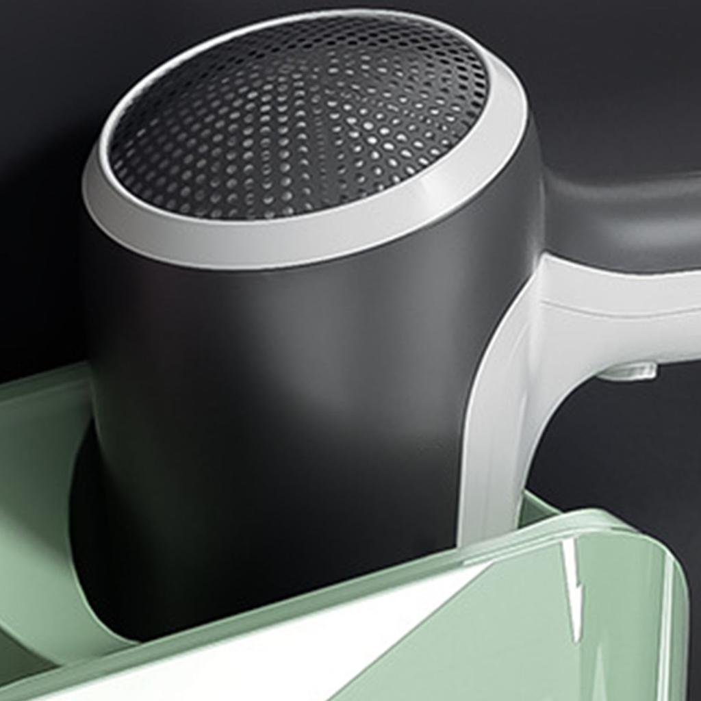 Wall Mounted Hair Dryer Holder Compartment Design Detachable Hair Dryer Hanger Storage Rack for