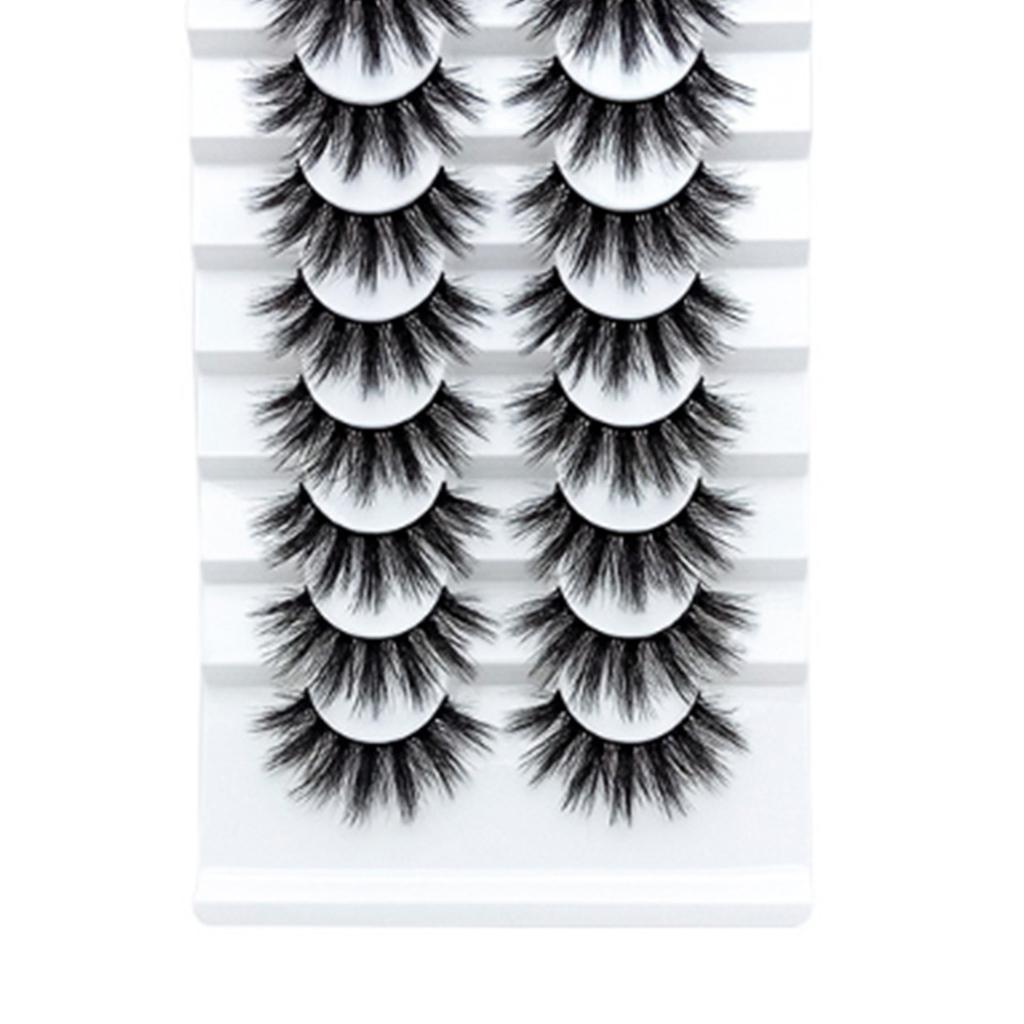 8 Pairs False Eyelashes Enlarge Eyes Soft Dense Long 3D Three Dimensional Curly False Eyelashes