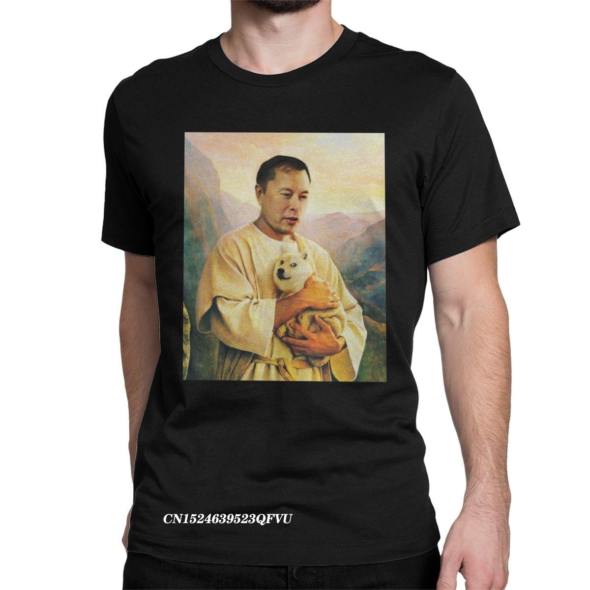 Men s T-Shirts Dogecoin To The Moon With Elon Musk Funny Tees Bitcoin Mining Cryptocurrency Hodl Tops T Shirts Summer Clothing S