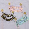 Shower Stars Gold Bunting Happy Birthday Cake Flags Baking Decoration Cake Topper Party Supplies