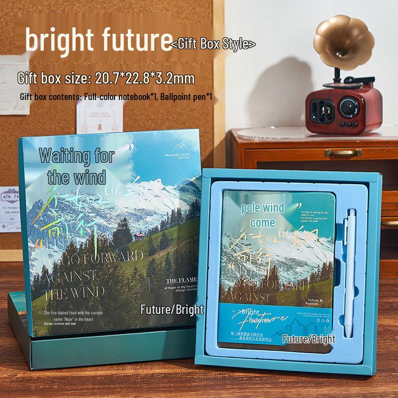 New Year Gift Box: Notebook Set for Students - Diary & Simple Planner with Hot Stamping