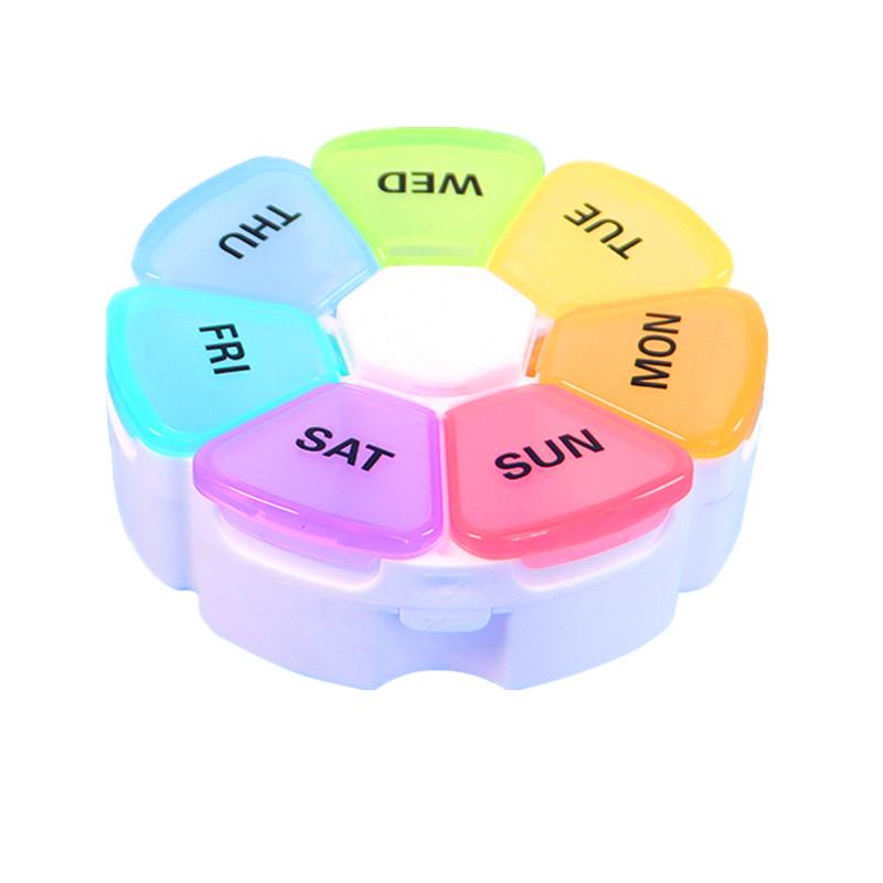 Seven-Color Quick Pack: 8-Compartment Pill Box for 7+1 Days