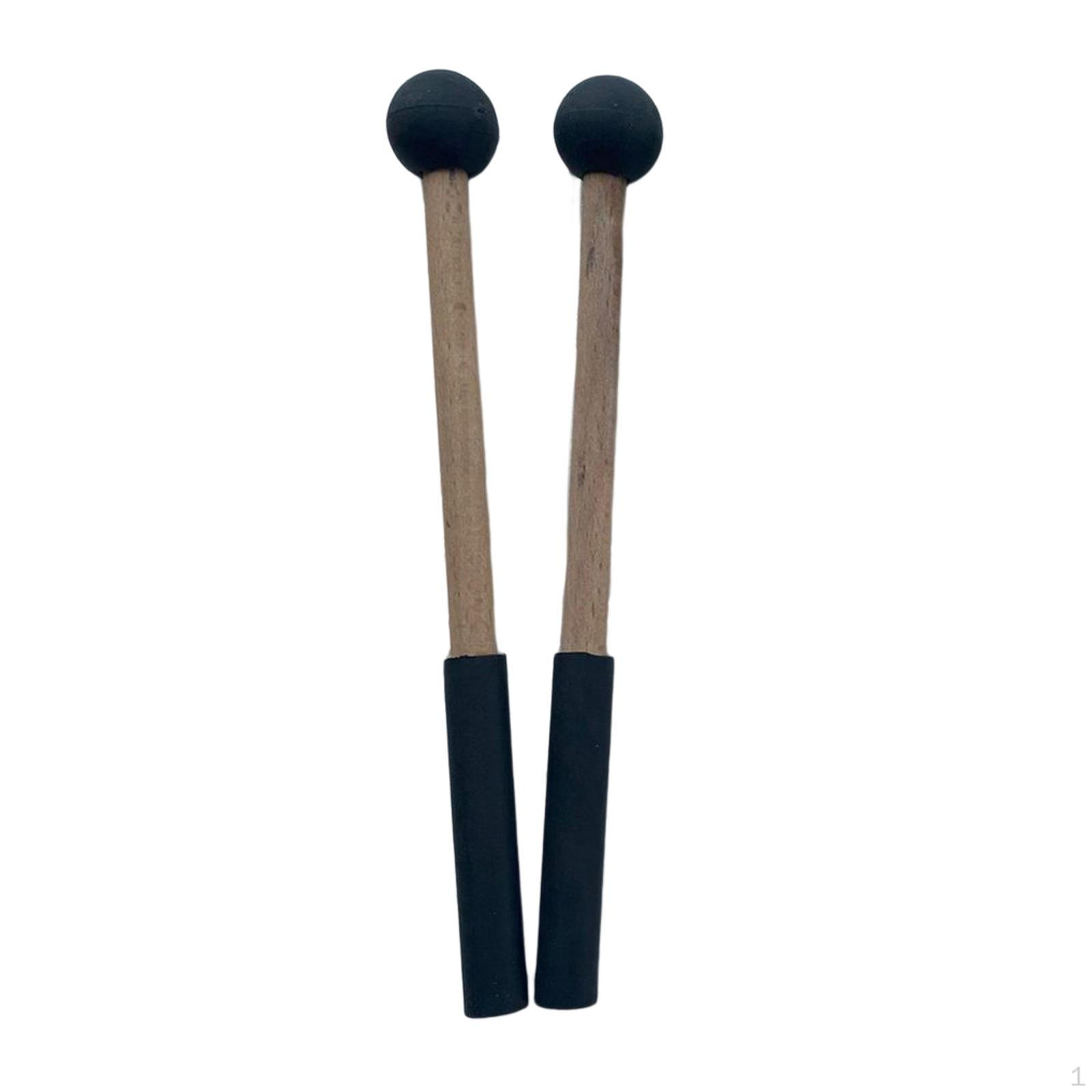 

2 Pcs Silicone Drumsticks Hand Percussion Mallets Cymbal for Glockenspiel Kit чорний