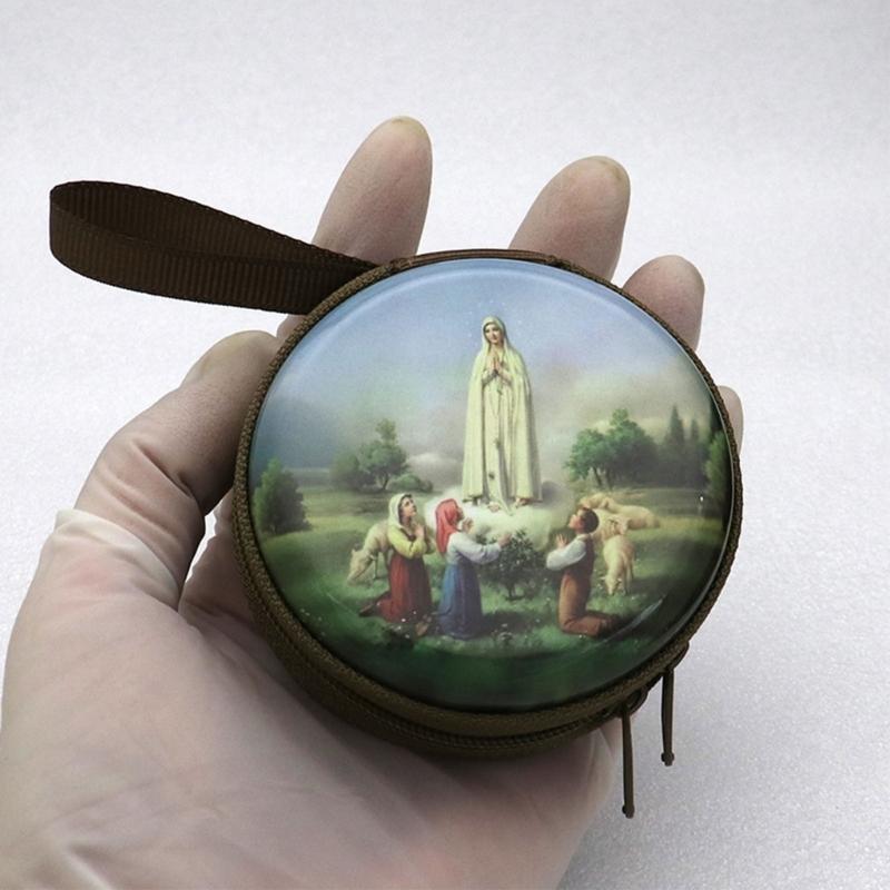 Catholic Rosary Pouch Religious Jewelry Storage Box Coin Purses Rosary Prayer Bag Religious Jewelry Storage Box Gift