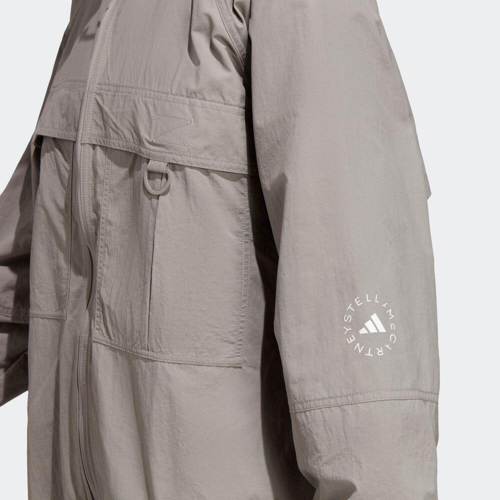 adidas X Stella McCartney Collaborative Einfarbige Strick-Trainingsjacke mit Reißverschluss Damen Jacken Taubengrau HR9178